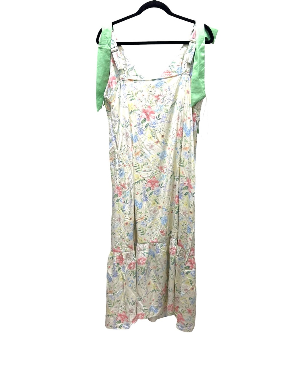 NWT Bridgerton Satin Like Bow Tie Shoulder Dress Large - Picture 3 of 6